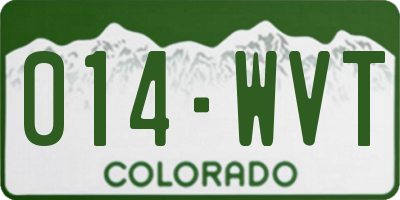 CO license plate 014WVT