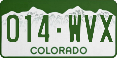 CO license plate 014WVX