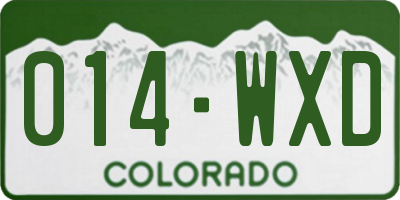 CO license plate 014WXD