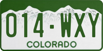 CO license plate 014WXY