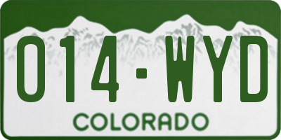 CO license plate 014WYD