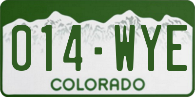 CO license plate 014WYE