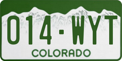 CO license plate 014WYT