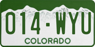 CO license plate 014WYU