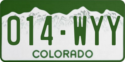 CO license plate 014WYY