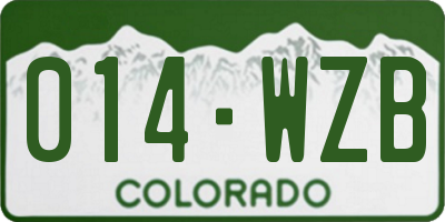 CO license plate 014WZB