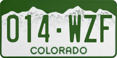 CO license plate 014WZF