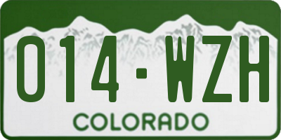 CO license plate 014WZH