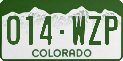 CO license plate 014WZP