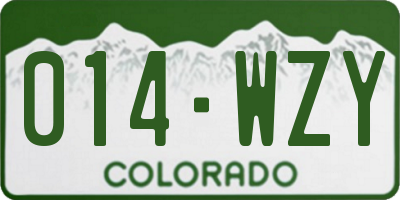 CO license plate 014WZY