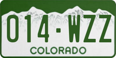 CO license plate 014WZZ