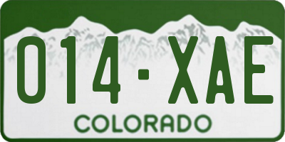 CO license plate 014XAE