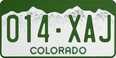 CO license plate 014XAJ
