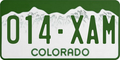 CO license plate 014XAM