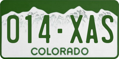 CO license plate 014XAS