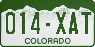 CO license plate 014XAT
