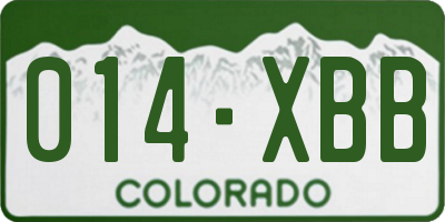 CO license plate 014XBB