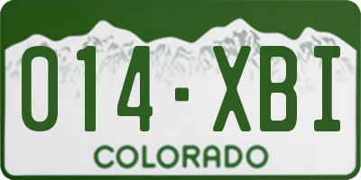 CO license plate 014XBI