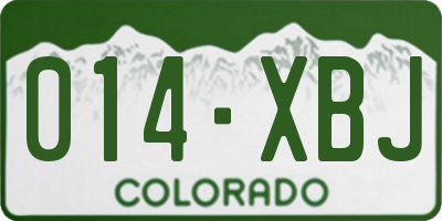 CO license plate 014XBJ