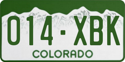 CO license plate 014XBK