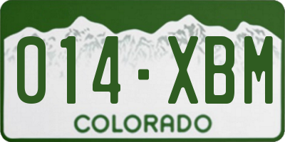 CO license plate 014XBM