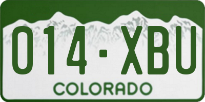 CO license plate 014XBU