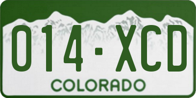 CO license plate 014XCD