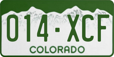 CO license plate 014XCF