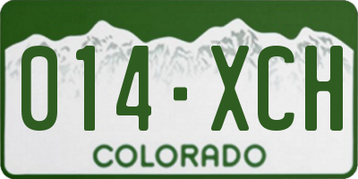 CO license plate 014XCH