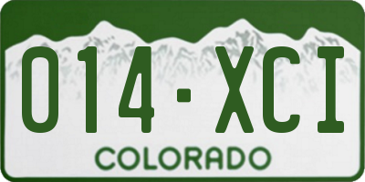 CO license plate 014XCI