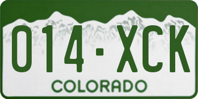 CO license plate 014XCK