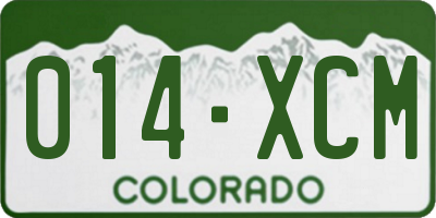 CO license plate 014XCM