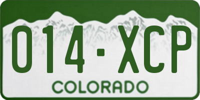 CO license plate 014XCP