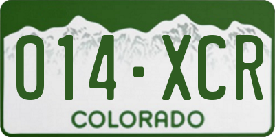 CO license plate 014XCR