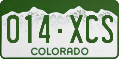 CO license plate 014XCS