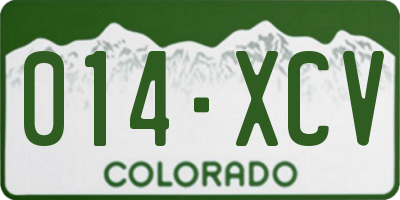 CO license plate 014XCV