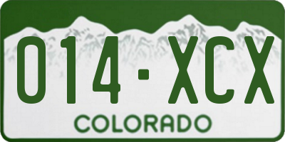 CO license plate 014XCX
