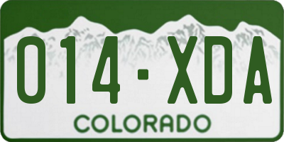 CO license plate 014XDA