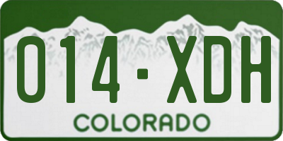 CO license plate 014XDH
