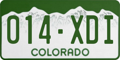 CO license plate 014XDI