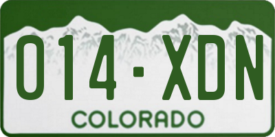 CO license plate 014XDN