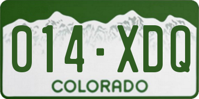 CO license plate 014XDQ