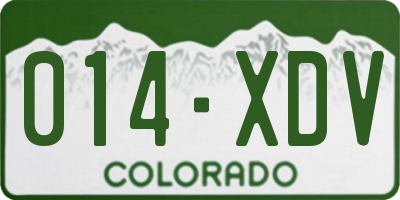 CO license plate 014XDV