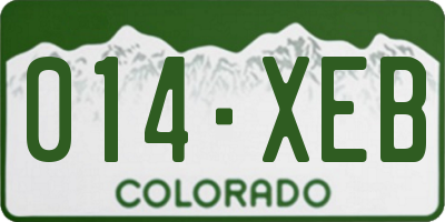 CO license plate 014XEB
