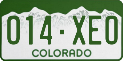 CO license plate 014XEO