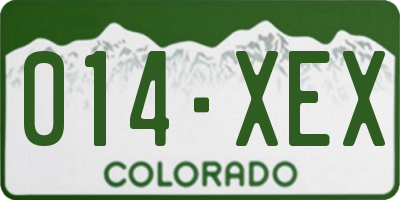 CO license plate 014XEX