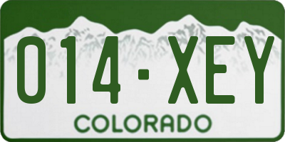 CO license plate 014XEY