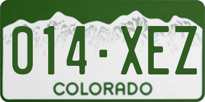 CO license plate 014XEZ