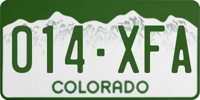 CO license plate 014XFA