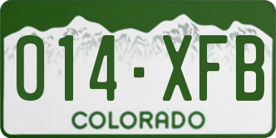 CO license plate 014XFB